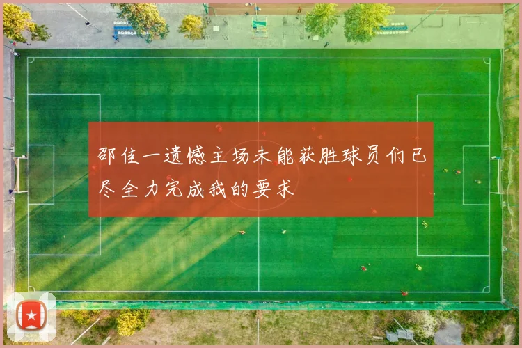 邵佳一遗憾主场未能获胜球员们已尽全力完成我的要求